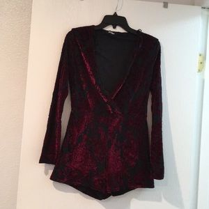 Misguided velvet romper